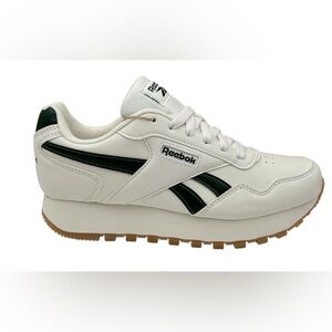 Reebok Harman Women's Classic Style‎ Sneakers White- Chalk-Green Sz 8